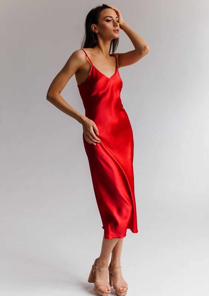 Satin de soie extensible SD10 - rouge vif