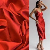 Satin silk, stretch SD10 - bright red