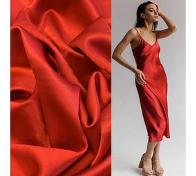 Satin de soie extensible SD10 - rouge vif