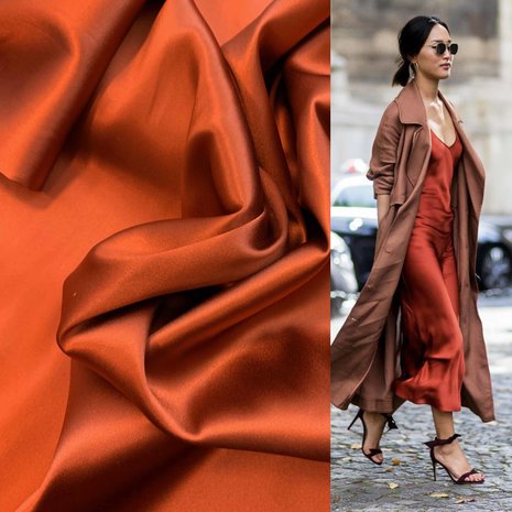 Soie Stretch SD01 - brique Soie Stretch SD01 - brique