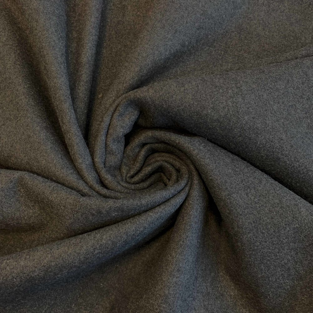 Wool Coat Fabric KW18 - dark grey