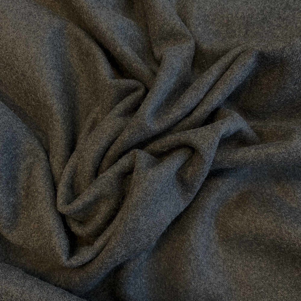 Wool Coat Fabric KW18 - dark grey
