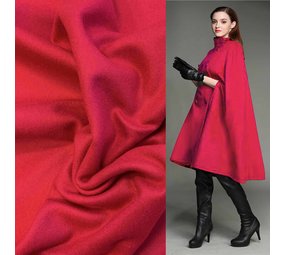 Wollen Mantel Stof KW17 - fuchsia Wollen Mantel Stof KW17 - fuchsia