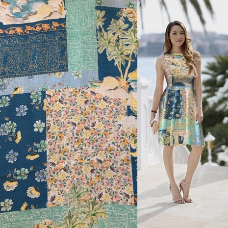 Linen Look Viscose Inkjet 3706