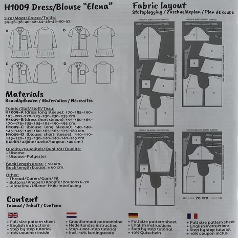 Kleid/Bluse Elena H1009 Kleid/Bluse Elena H1009