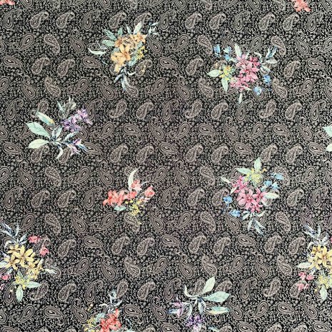 Stretch Katoen Jacquard-Paisley 3562