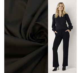 Coton stretch structure gaufrée 3871 - noir