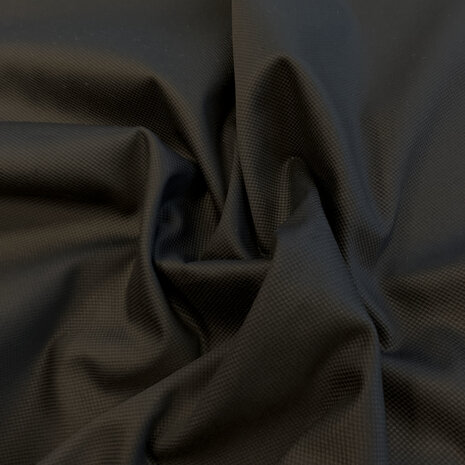 Baumwollstretch mit Waffelstruktur 3871 - schwarz