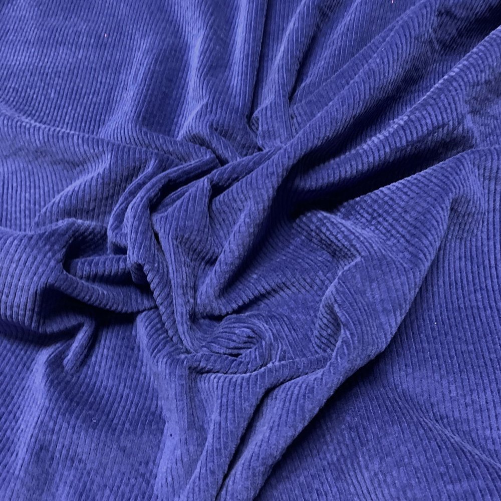 Velours côtelé de coton extensible AB12 - Bleu cobalt Velours côtelé de coton extensible AB12 - Bleu cobalt