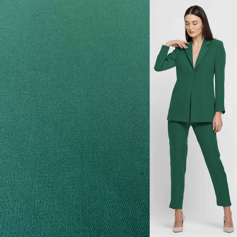 Bamboe Gabardine Stretch BC35 - donker smaragd