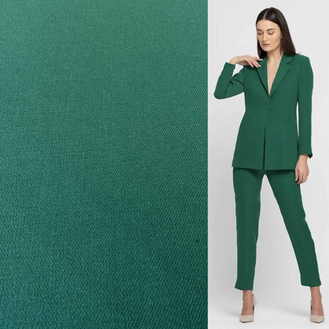 Bamboe Gabardine Stretch BC35 - donker smaragd