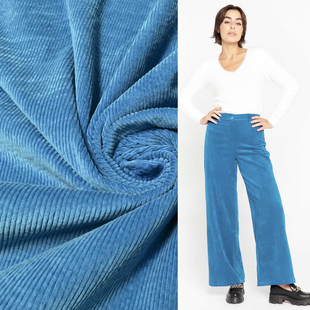 Cotton Corduroy Stretch AB23 - turquoise
