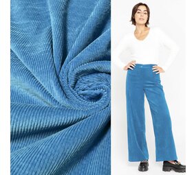 Katoen Corduroy Stretch AB23 - turquoise !!NIEUW!! Katoen Corduroy Stretch AB23 - turquoise !!NIEUW!!
