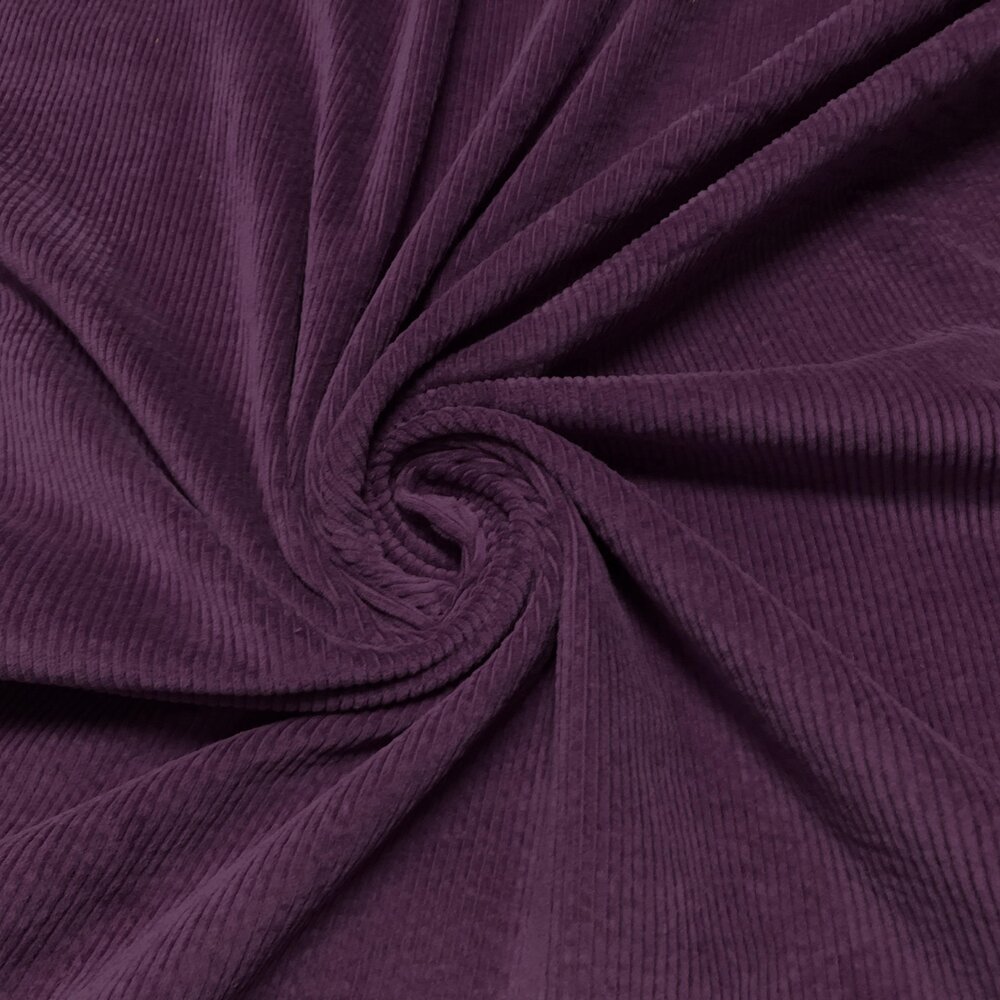 Velours côtelé coton stretch AB24 - violet foncé