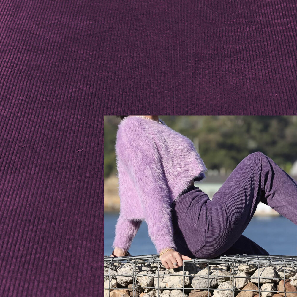 Baumwoll-Cord-Stretch AB24 – dunkelviolett