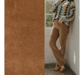 Velours côtelé de coton extensible AB26 - camel