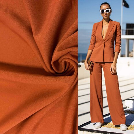 Gabardine Terlenka Stretch (heavy) WT93 - Brique Gabardine Terlenka Stretch (heavy) WT93 - Brique