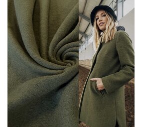 Gekookte Wol Uni CW33 - mosgroen Gekookte Wol Uni CW33 - mosgroen