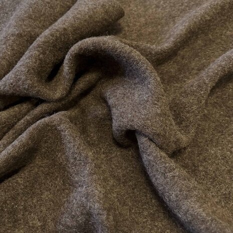 Gekookte Wol Uni CW34 - bruin / taupe