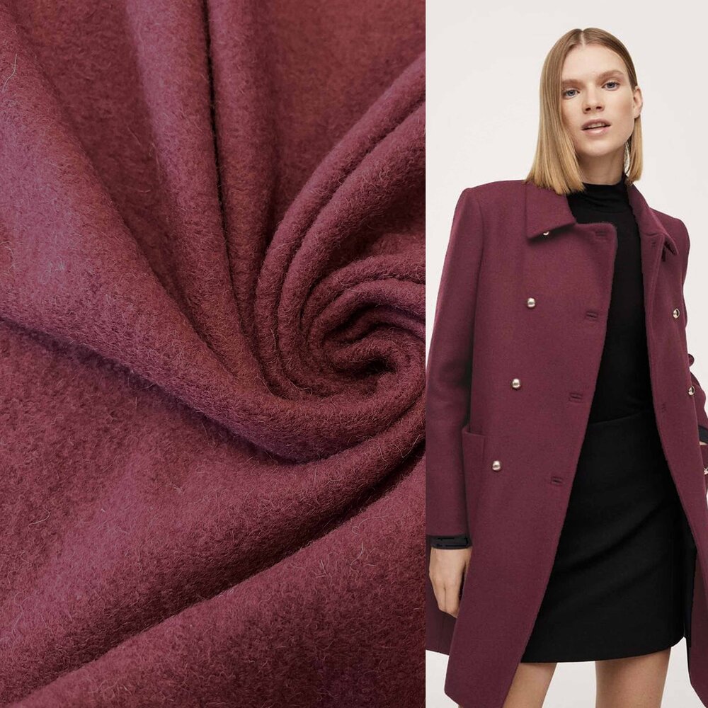 Boiled Wool Uni CW35 - bordeaux