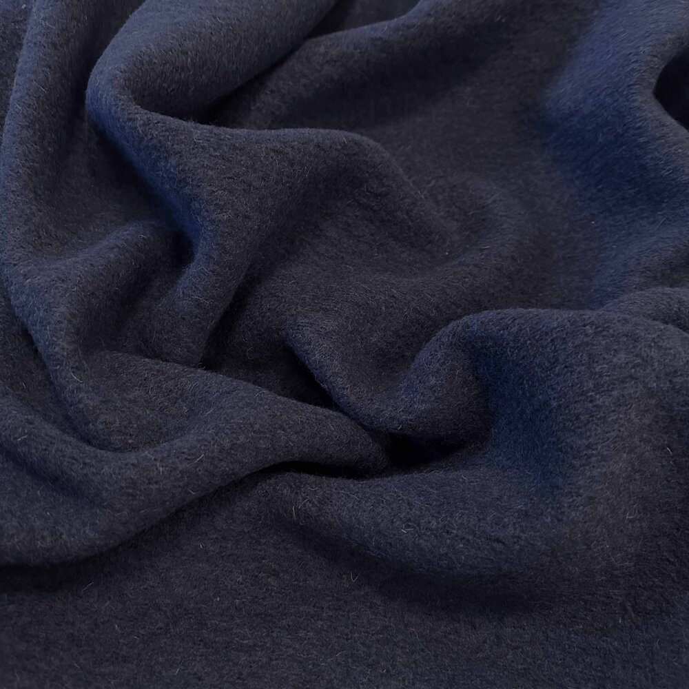 Gekookte Wol Uni CW36 - donker blauw