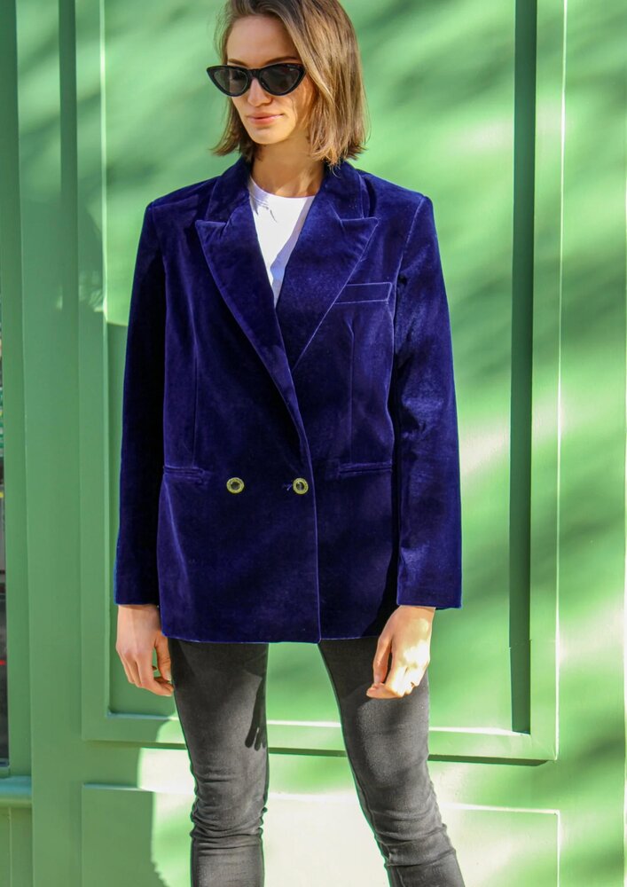 Velours de coton WV09 - bleu cobalt foncé Velours de coton WV09 - bleu cobalt foncé