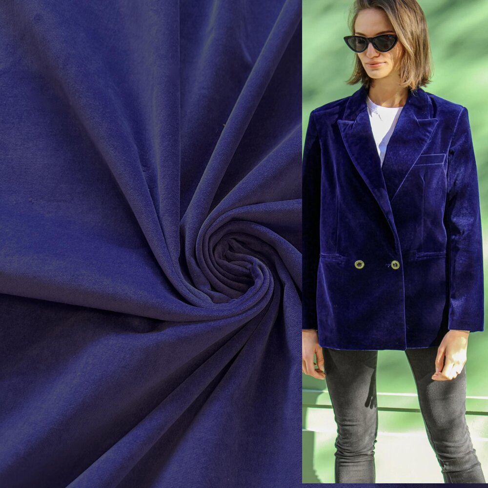 Velours de coton WV09 - cobalt foncé Velours de coton WV09 - cobalt foncé