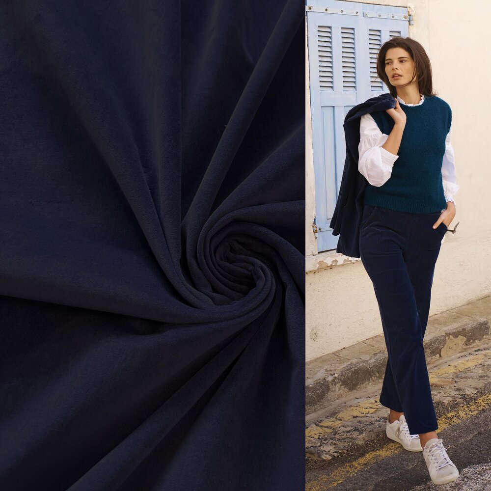 Cotton Velvet WV11 - dark blue Cotton Velvet WV11 - dark blue