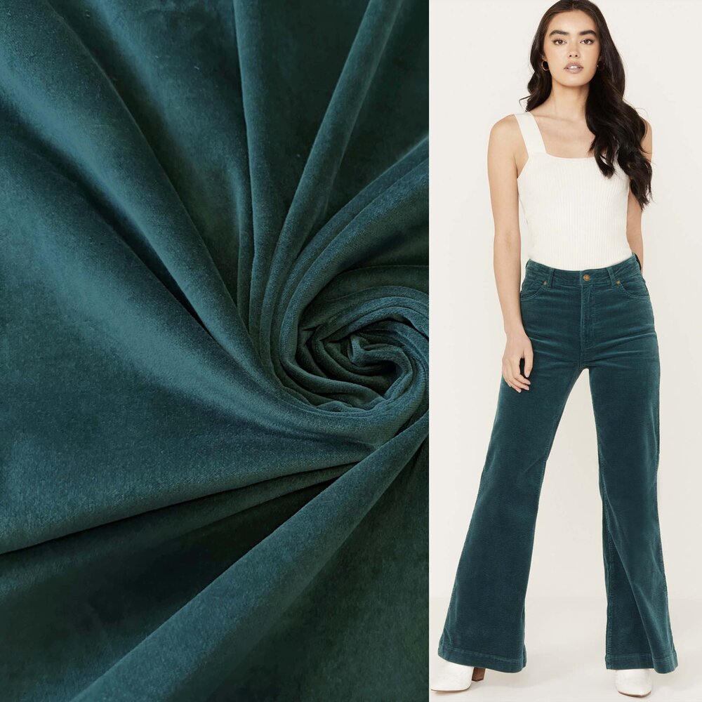 Cotton Velvet WV04 - petrol Cotton Velvet WV04 - petrol