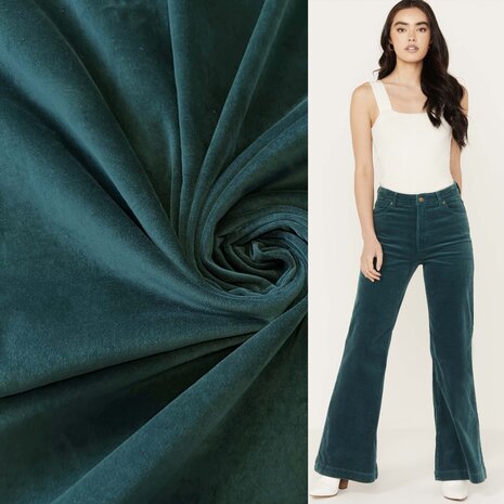 Cotton Velvet WV04 - petrol Cotton Velvet WV04 - petrol