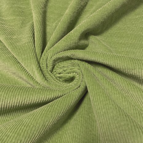 Velours côtelé coton stretch AB33 - vert pomme
