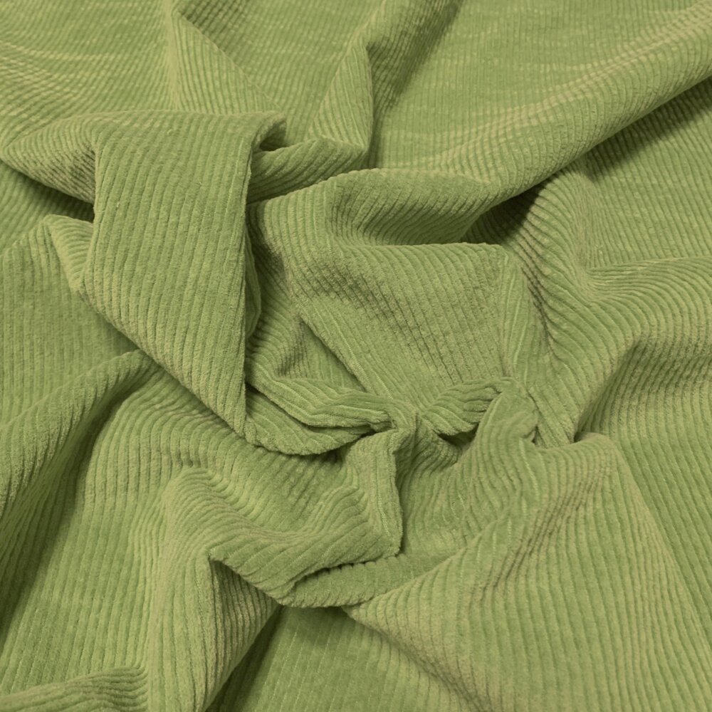Katoen Corduroy Stretch AB33 - appelgroen
