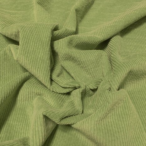Velours côtelé coton stretch AB33 - vert pomme