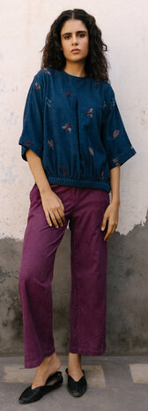 Velours côtelé coton stretch AB30 - violet