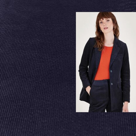 Velours côtelé coton stretch AB25 - bleu nuit Velours côtelé coton stretch AB25 - bleu nuit
