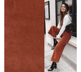 Katoen Corduroy Stretch AB32 - brique !!NIEUW!! Katoen Corduroy Stretch AB32 - brique !!NIEUW!!