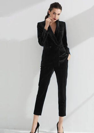 Katoen Velvet WV13 - zwart Katoen Velvet WV13 - zwart