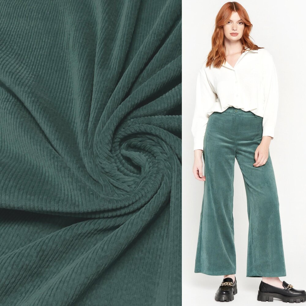 Cotton Corduroy Stretch AB27 - petrol Cotton Corduroy Stretch AB27 - petrol