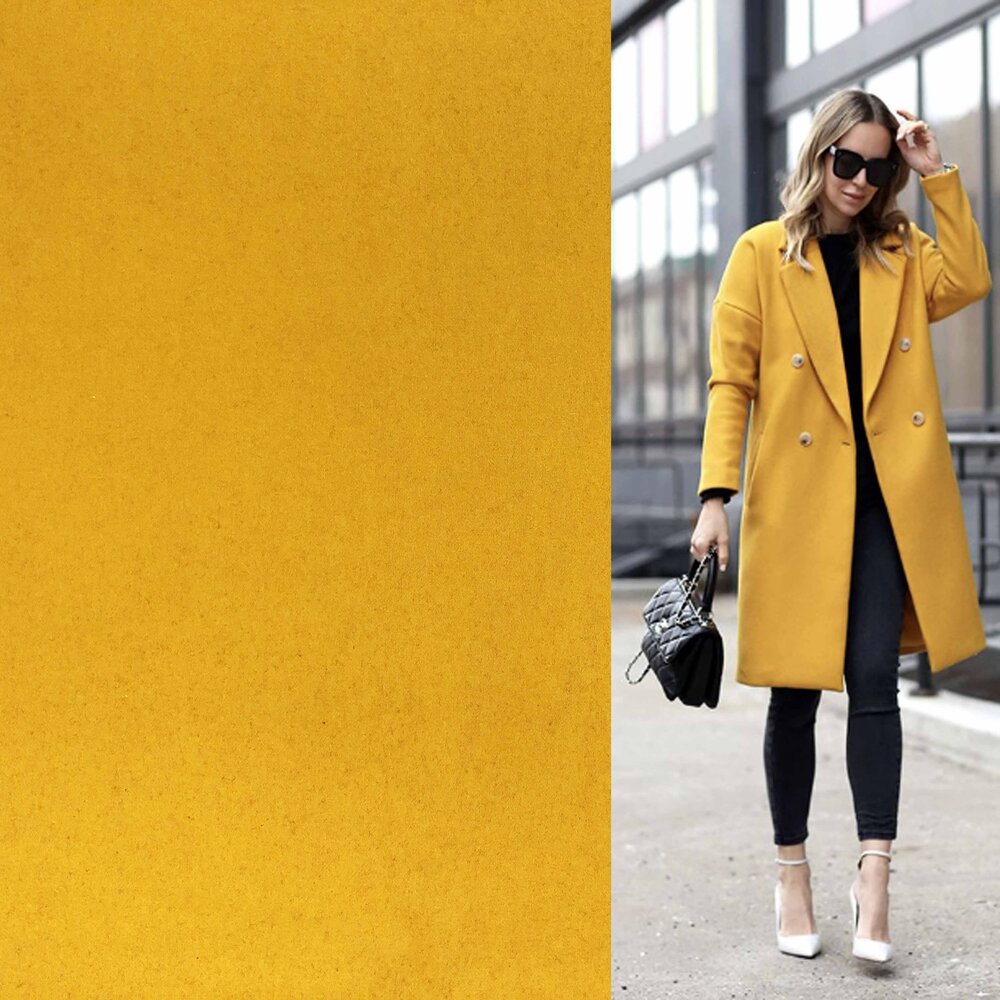 Tissu pour manteau en laine KW03 - jaune Tissu pour manteau en laine KW03 - jaune