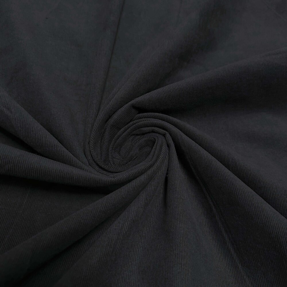 Feiner Baumwollcord 4387 – schwarz