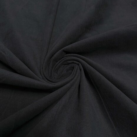 Velours côtelé fin en coton 4387 - noir