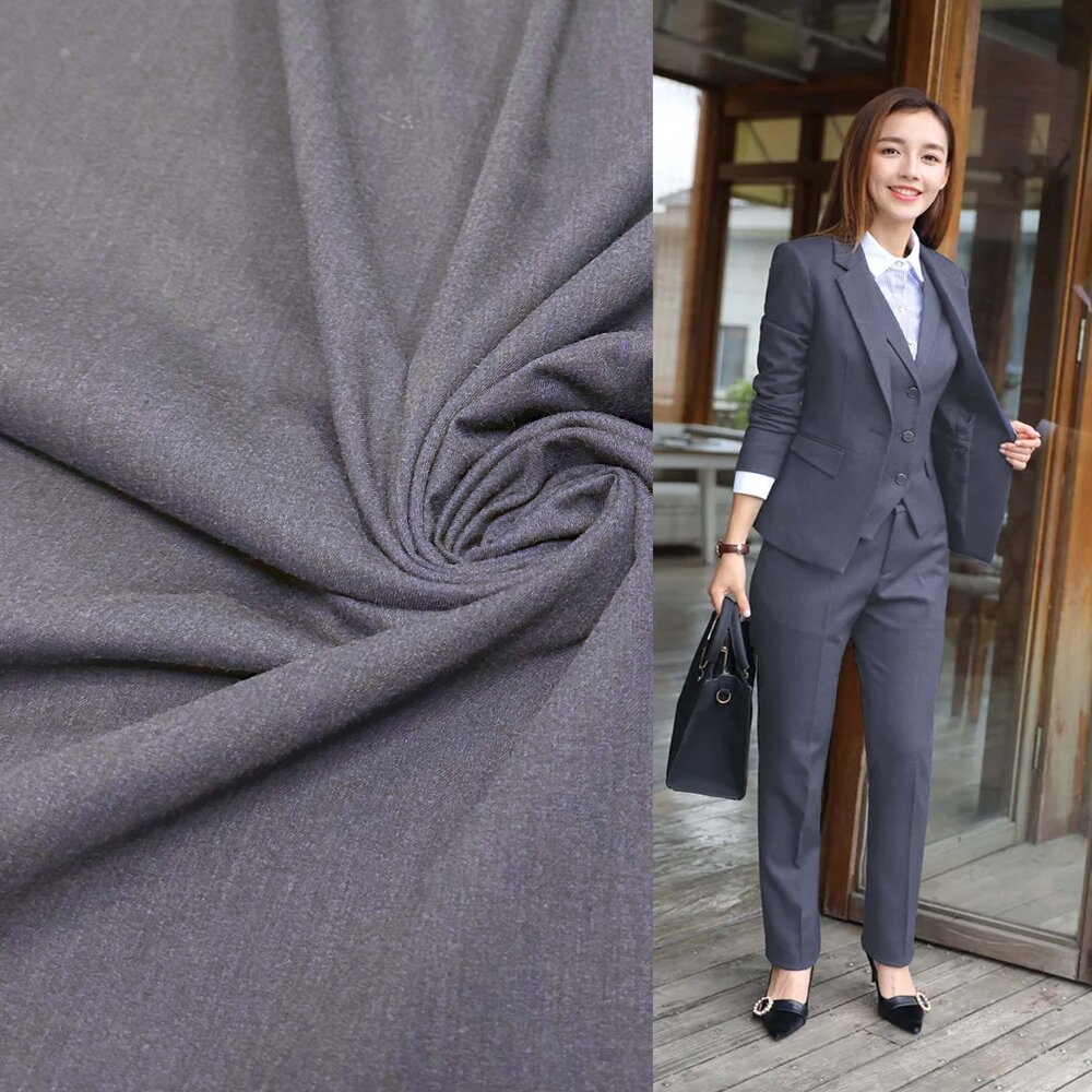 Gabardine Wool Touch 4389 - jeans blauw