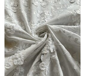 Batiste de coton brodée 4507 - blanc