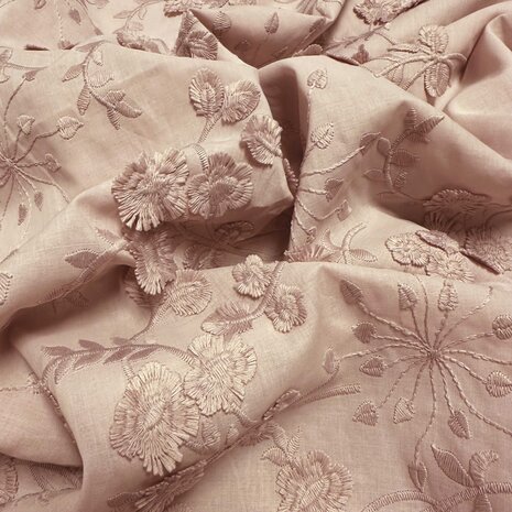 Cotton Batiste Embroidered 4513 - old pink Cotton Batiste Embroidered 4513 - old pink