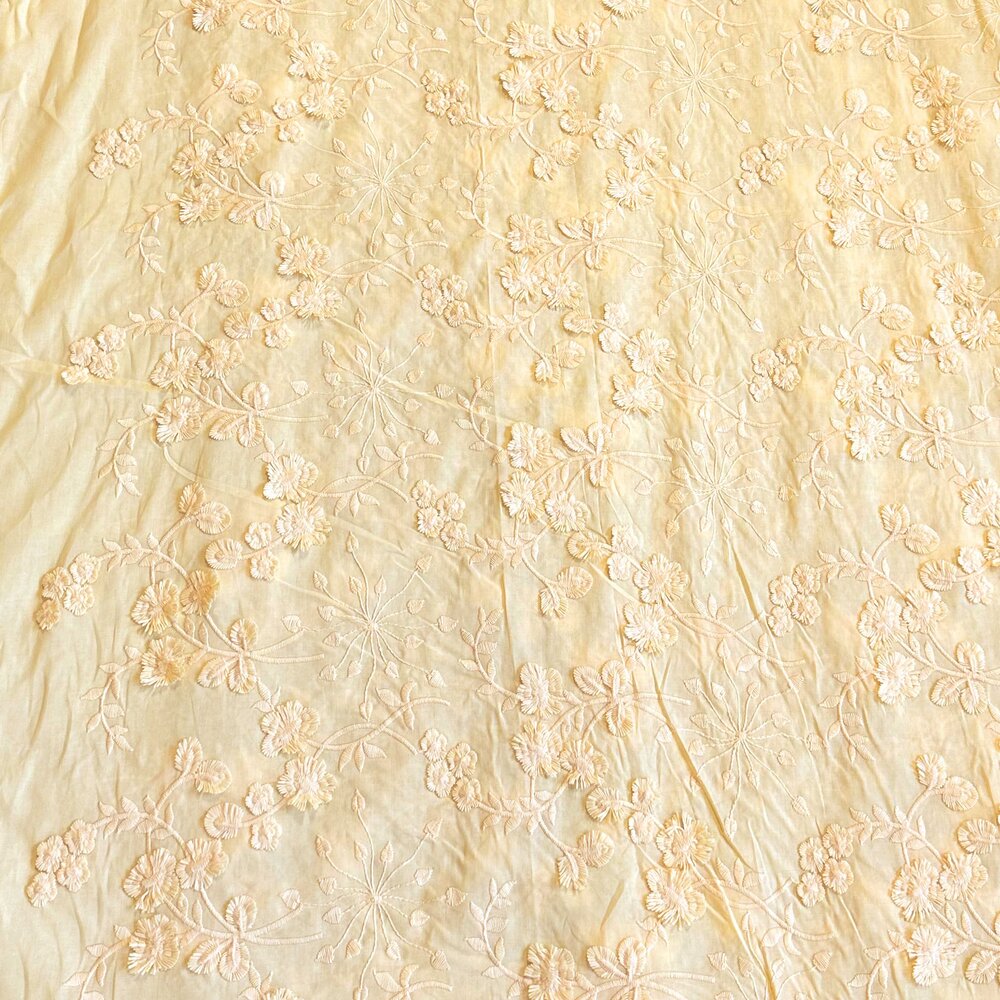 Batiste de coton brodée 4515 - jaune