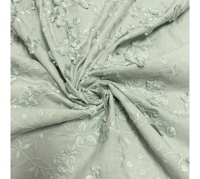Batiste de coton brodée 4516 - vert poudré
