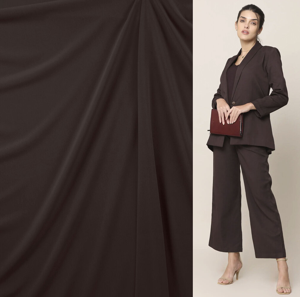 Gabardine Terlenka Stretch (lourd) WT89 - marron foncé Gabardine Terlenka Stretch (lourd) WT89 - marron foncé