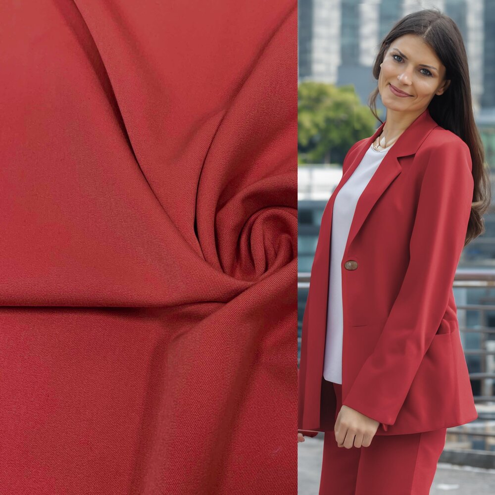 Gabardine Terlenka Stretch (zwaar)  WT76 - warm rood