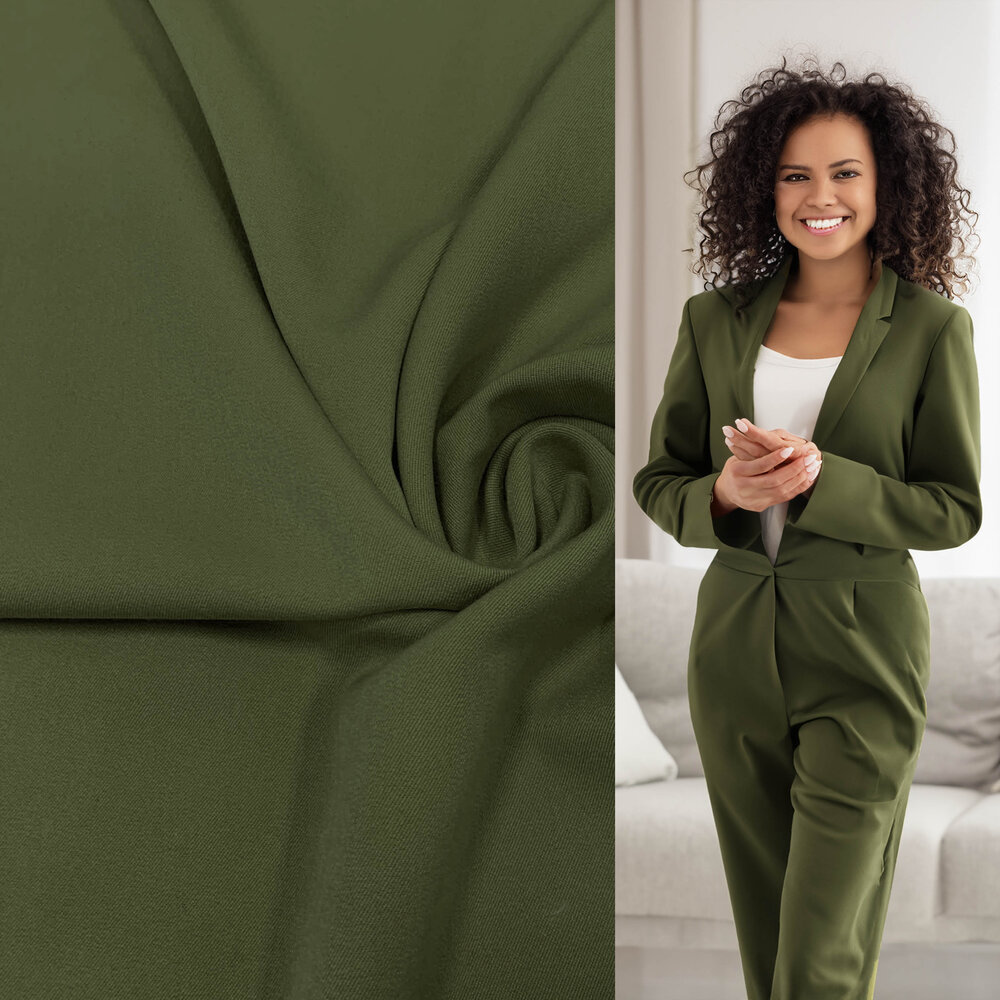 Gabardine Terlenka Stretch (lourd) WT96 - vert olive