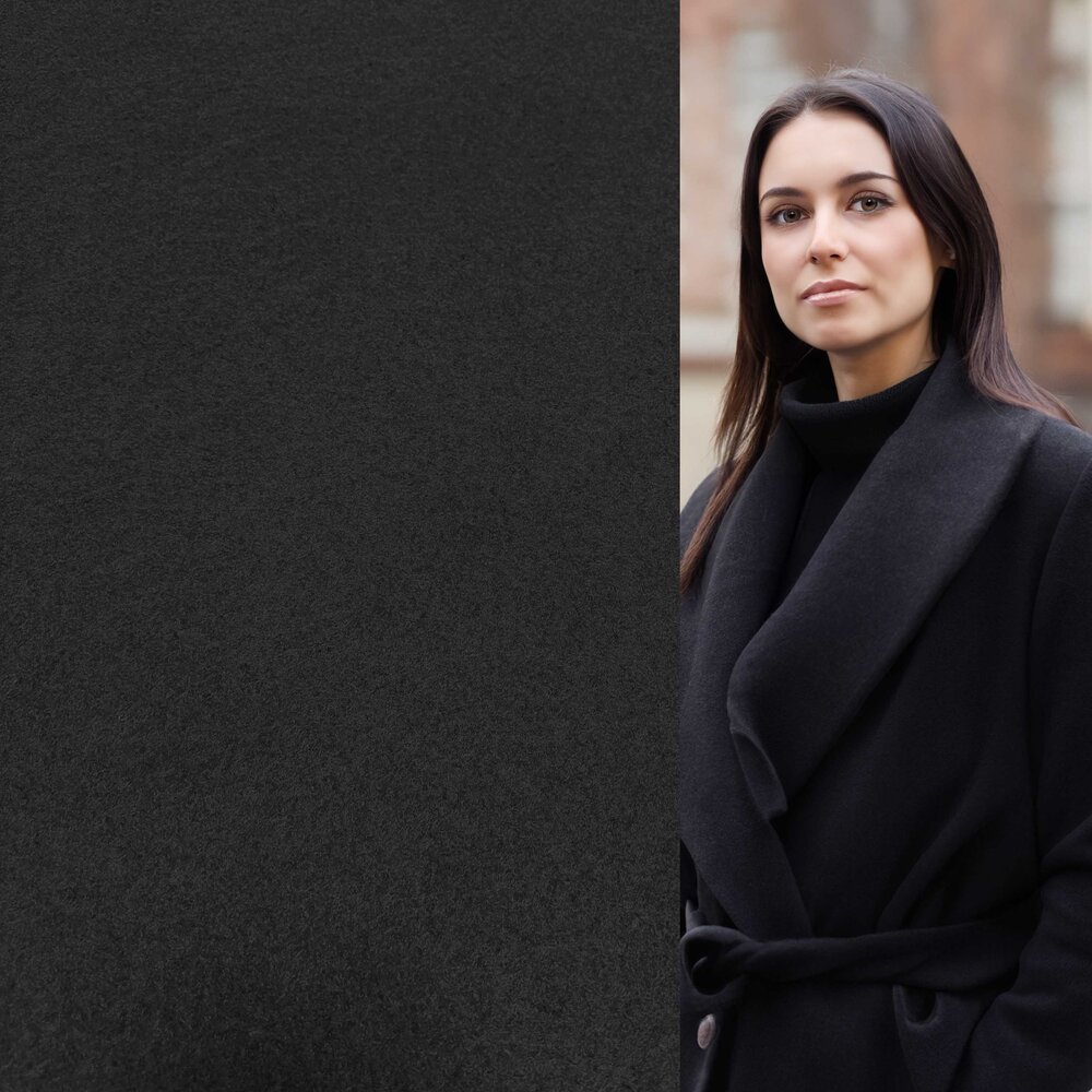 Tissu pour manteau MS03 - noir